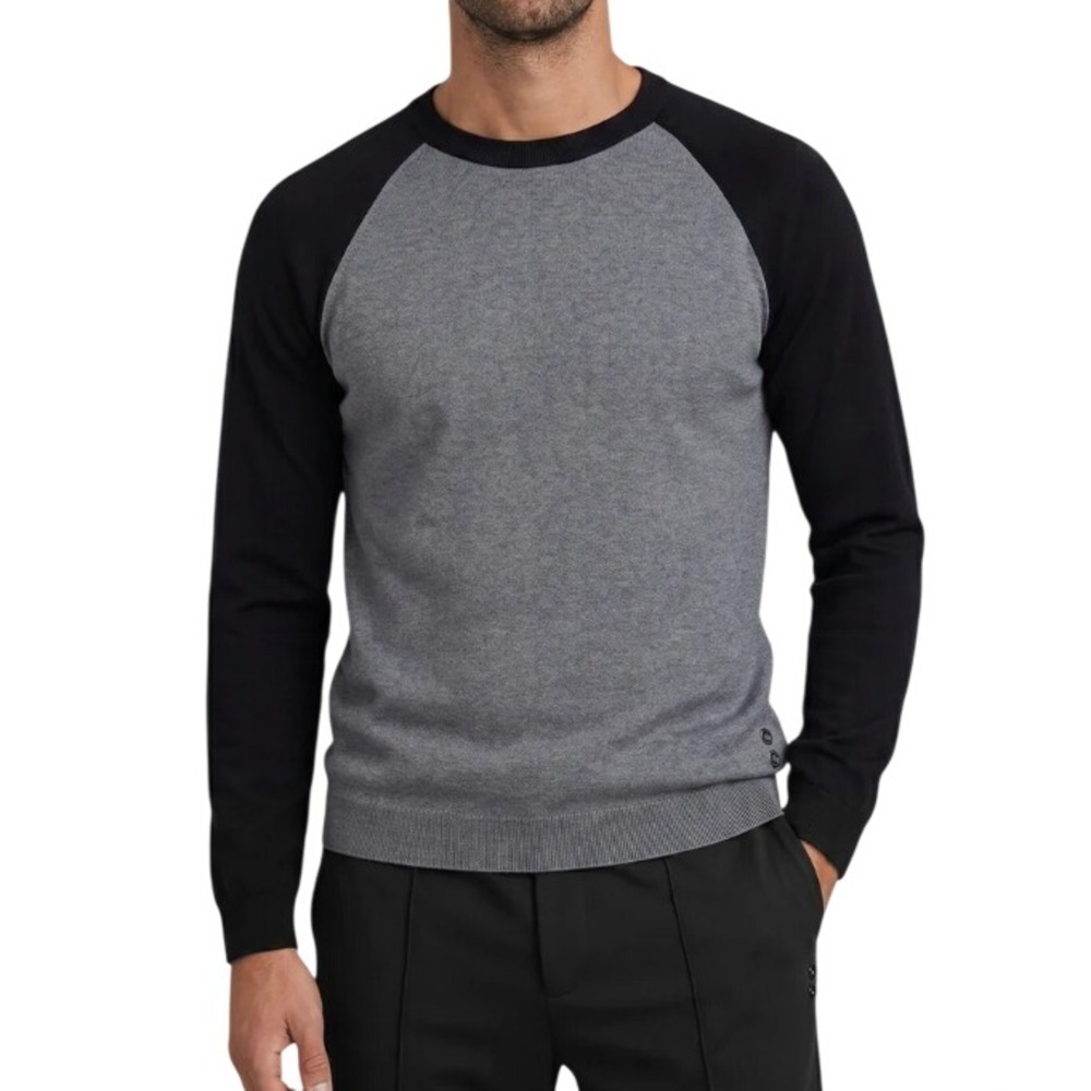 NWT Rye by Hawker Rye Men's L Gray Woodland Saddle Crewneck Sweatshirt Cotton